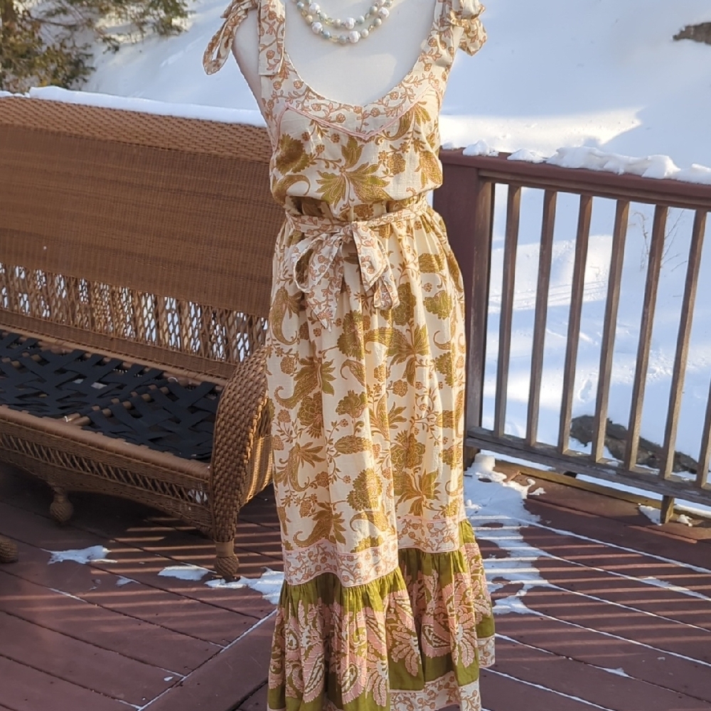 Miss June Wendy Linen Dress Floral Maxi Dress - Picture 5 of 14